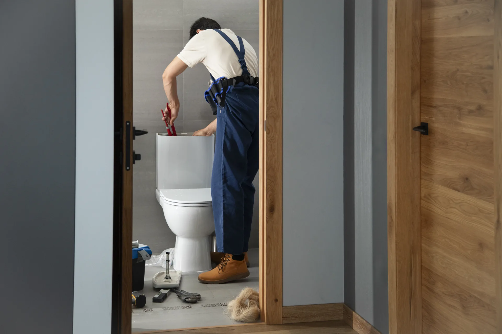 Fontanero reparando instalación de baño en Siero — llegamos en 30 minutos